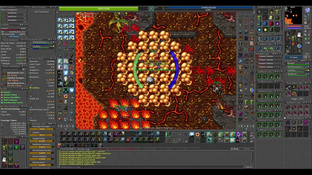 Tibia The roost of the graveborn quest 2 boss 2xek,ed,ms,rp (Eldritch Dragon Lord)