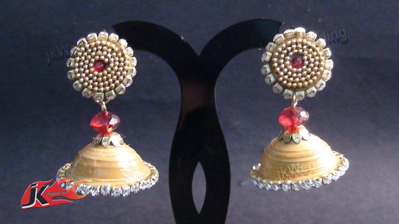 DIY Paper Quilling Jhumka and Stud | How to make | JK Wedding Craft 006