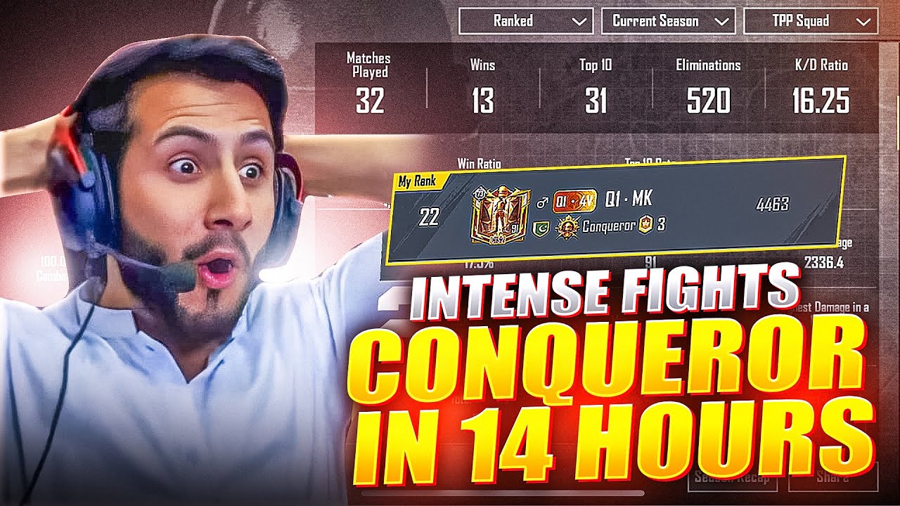 Fastest Conqueror In 14 Hours | Top 100 Ranking Intense Clutches | MK Gaming