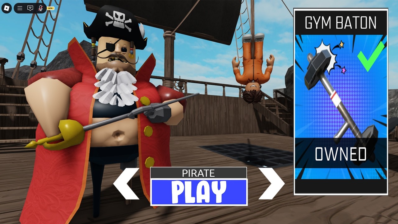 PIRATE BARRY'S PRISON RUN! (OBBY) - Gym Baton New Item Unlocked All Morphs Gameplay - Alien Caught?