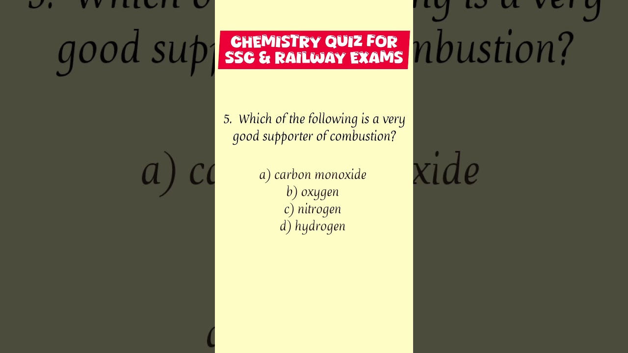 chemistry Quiz for SSC and railway exam pt 5