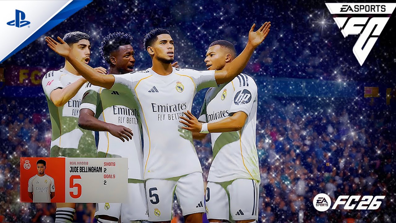 Real Madrid vs. Barcelona - La Liga 25/26 El Clasico FC26 Full Match | PS5 Pro [4K60]