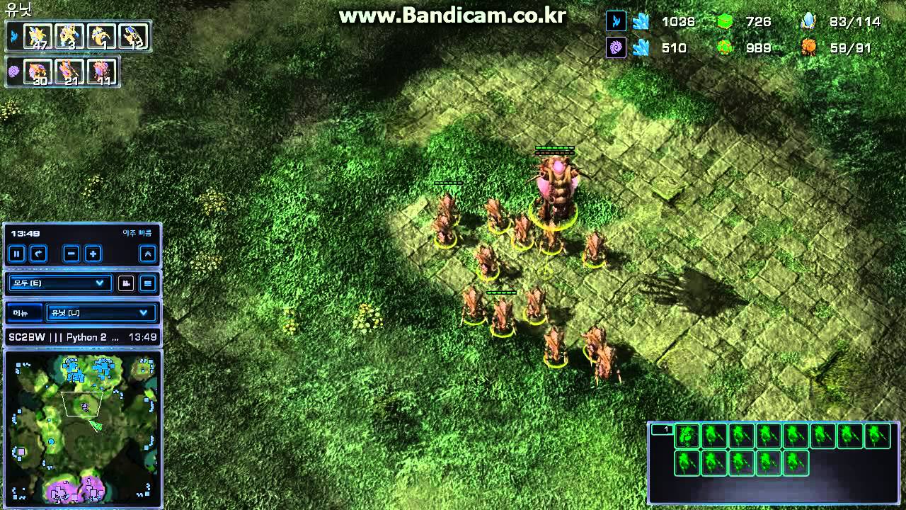 SC2BW - Protoss vs Zerg in (4)Python
