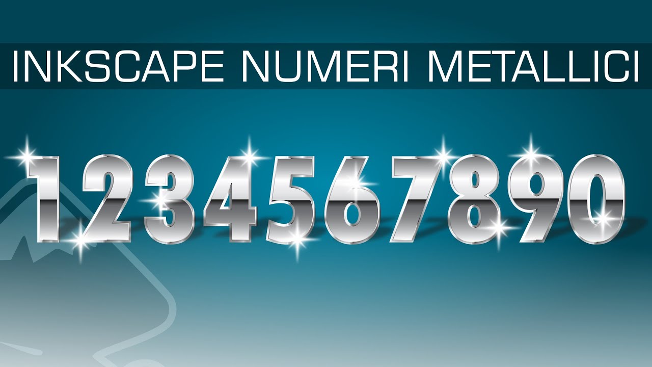 Inkscape creare numeri effetto metallico