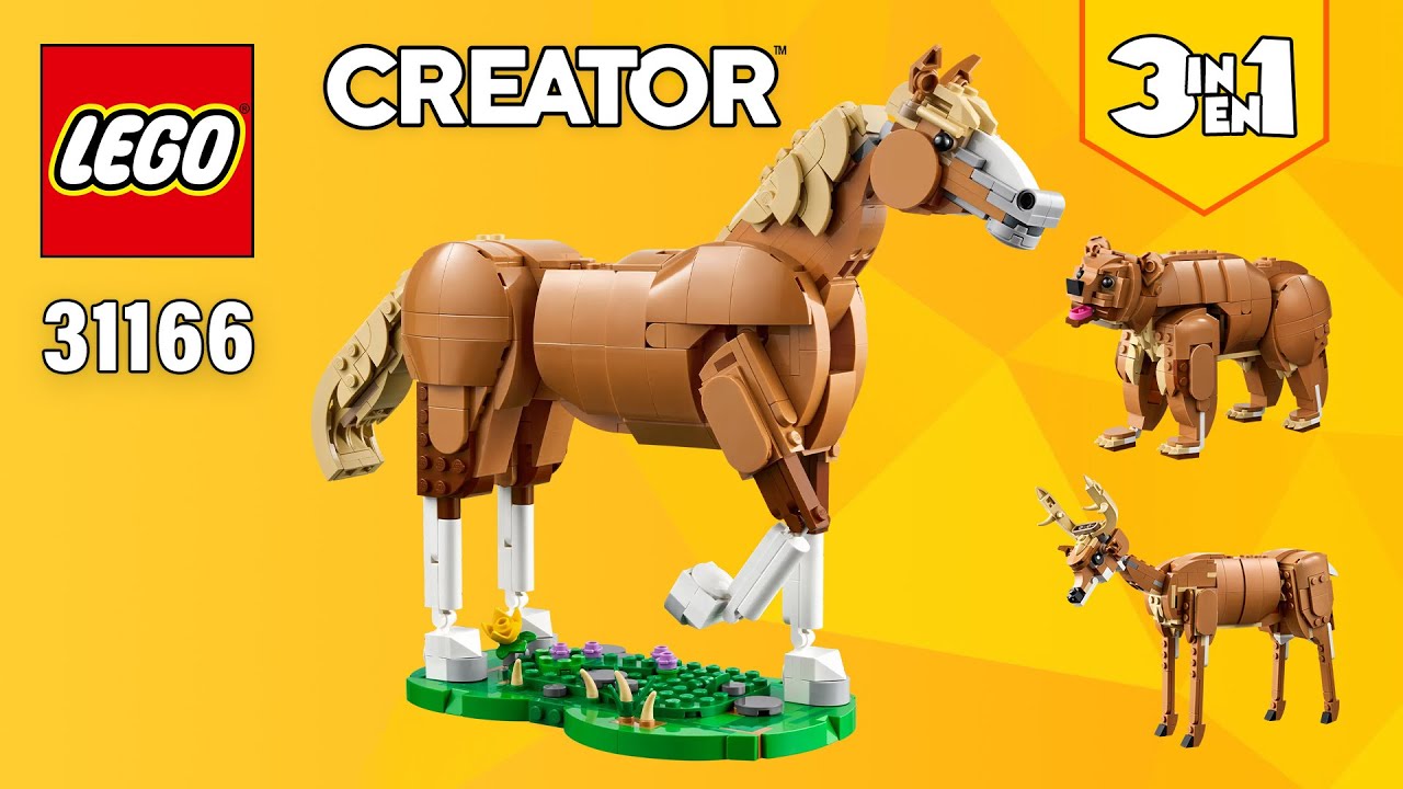 LEGO Creator 3w1 Piękny koń (31166) [685 element&oacute;w] Niedźwiedź i jeleń | Instrukcje budowania kro...