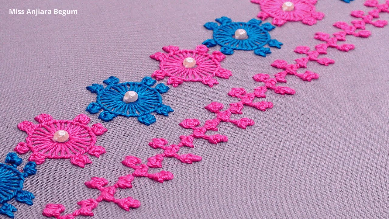 Ukrainian Square Knot Stitch Tutorial Step by Step, Ukrainian Stitch Borderline Designs for Dresses