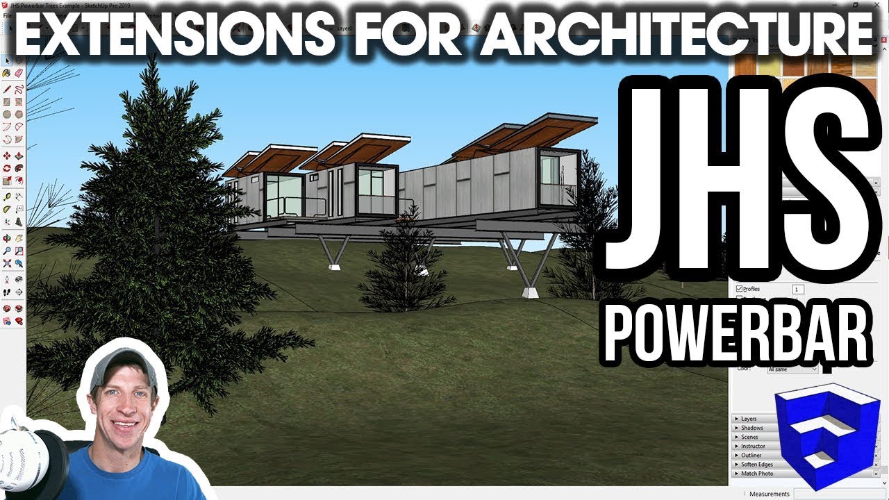 SketchUp Extensions FOR ARCHITECTURE - Placing Plants with JHS Powerbar
