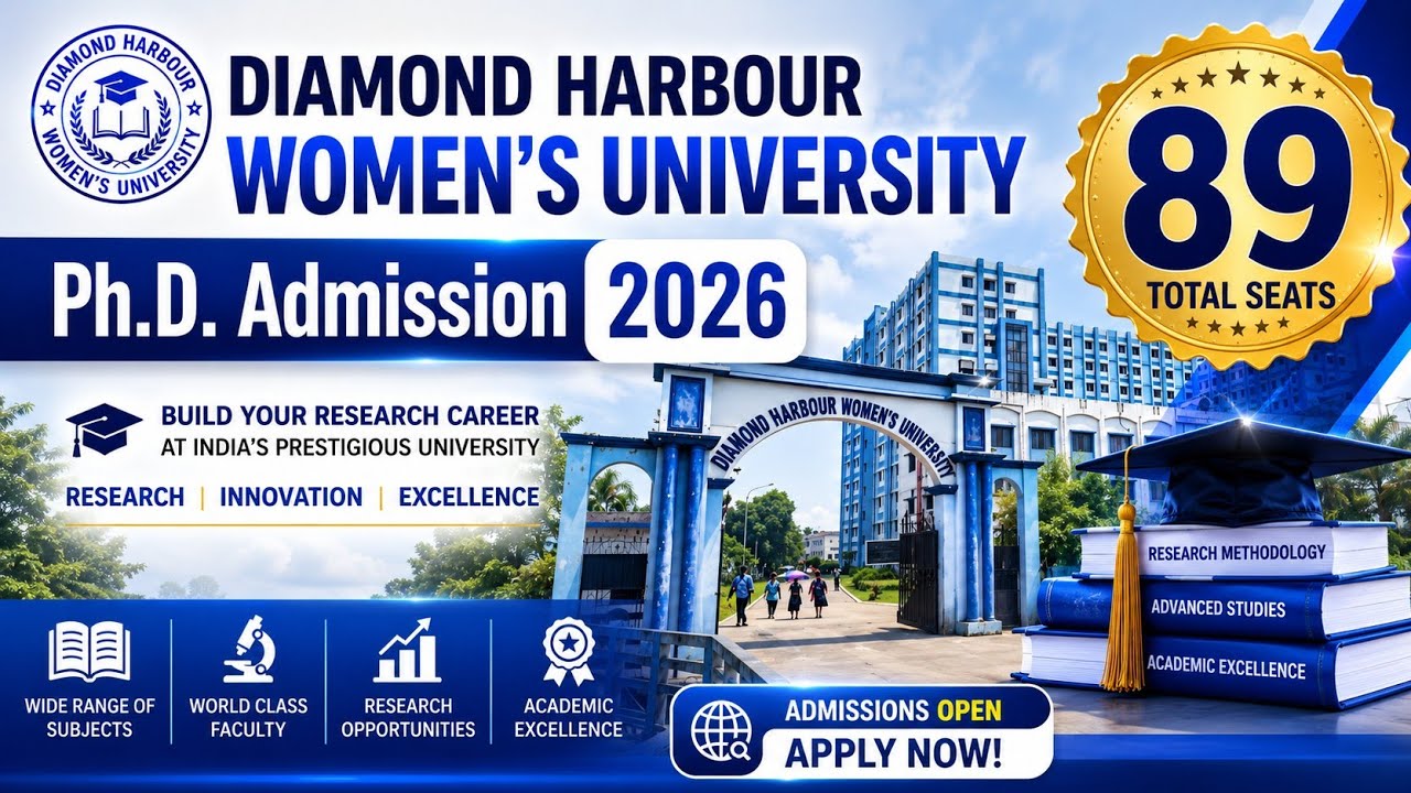 New PhD Admission 2026 | Diamond Harbour Women's University | PhD in West Bengal | PhD Notification