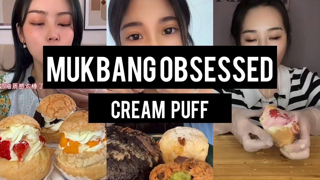 [Portrait] Mukbang ASMR | Cream Puff 爆浆泡芙 Kwai Eating / Kwai Mukbang