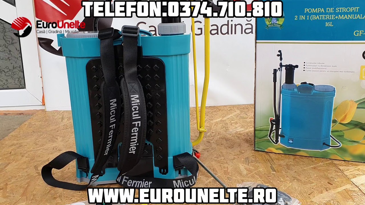 POMPA DE STROPIT MANUALĂ ȘI ELECTRICĂ  MICUL FERMIER  (2 ÎN 1)