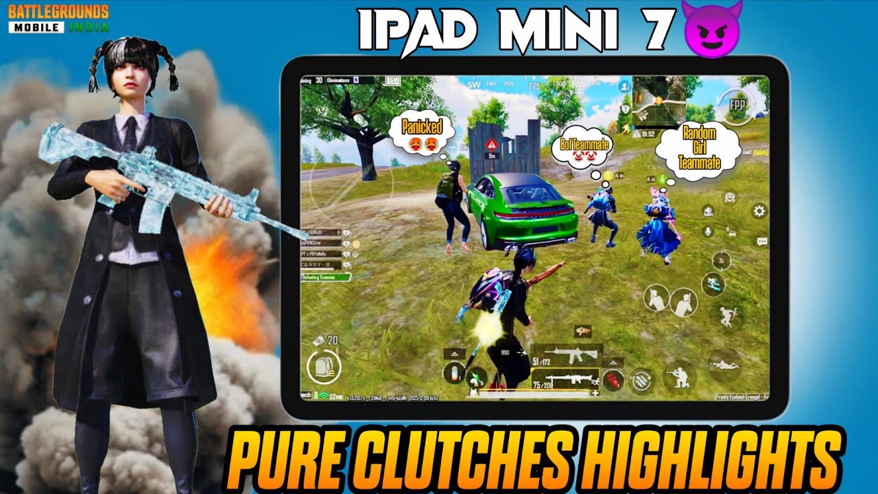 BGMI Pure Clutches 🔥| iPad Mini 7 PUBG/BGMI Best Sensitivity Setting ✅ #bgmigameplay 