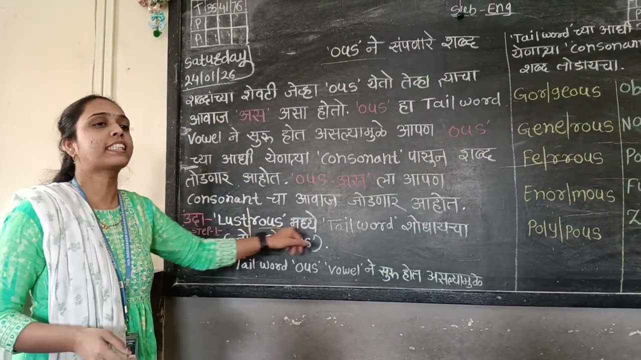 'Ous' ने संपणारे शब्द 