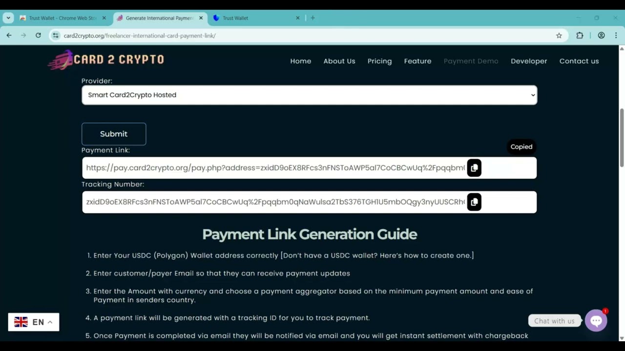 Card 2 Crypto | Global Payment Link Generator for Freelancers without any KYC