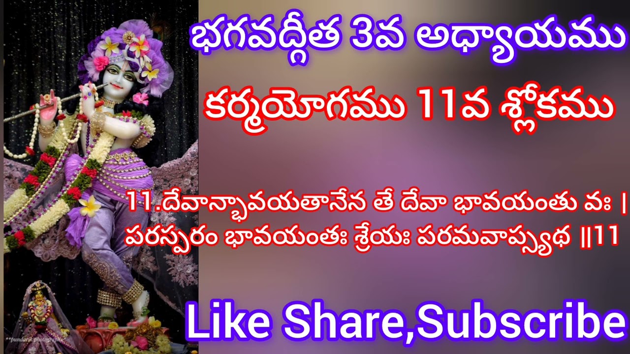 యోగముభగవద్గీత 3వ అధ్యాయము 11వ శ్లోకము సులభతర తాత్పర్యము. కర్మ యోగము .||Gita Sloka Vani||