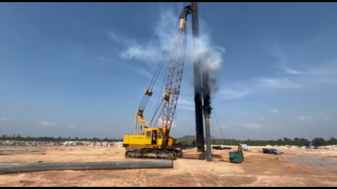 Diesel Pile Driver in Action | Soft Soil Breakthrough