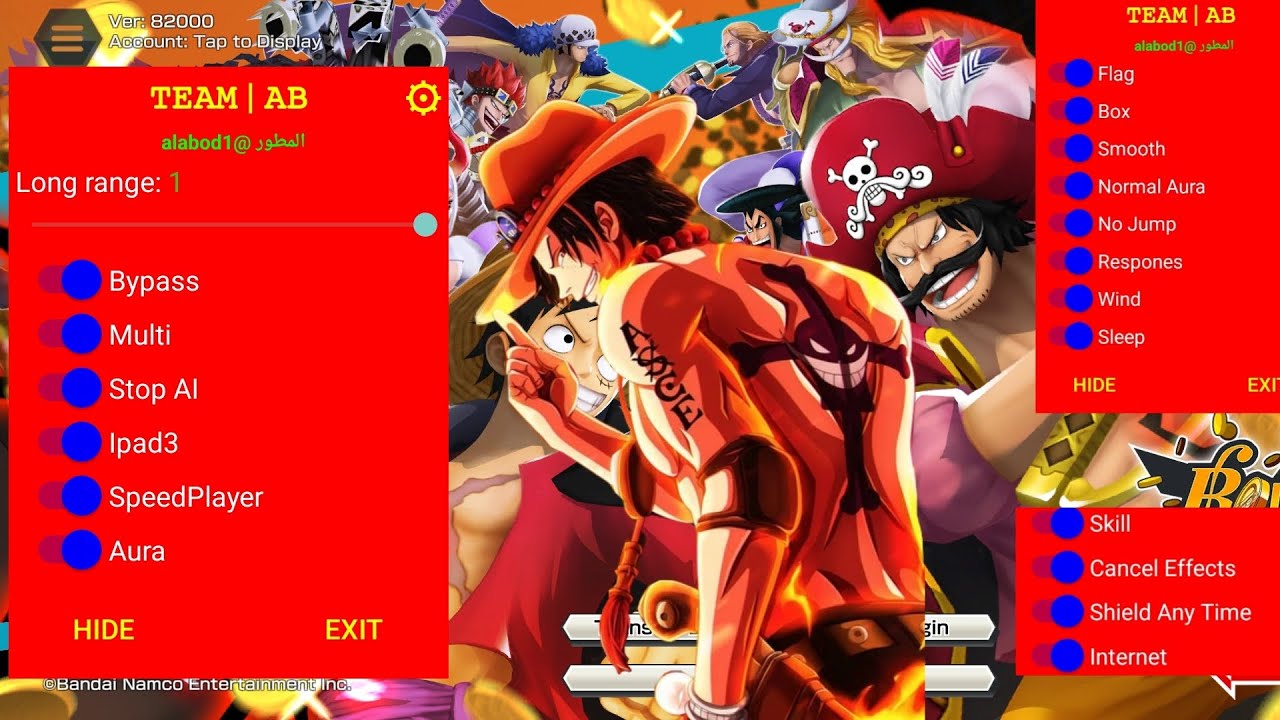 ون بيس باونتي راش هاك مود منيو نسخة وحشية تحديث الجديد  New One Piece Bounty Rush Hack Mod