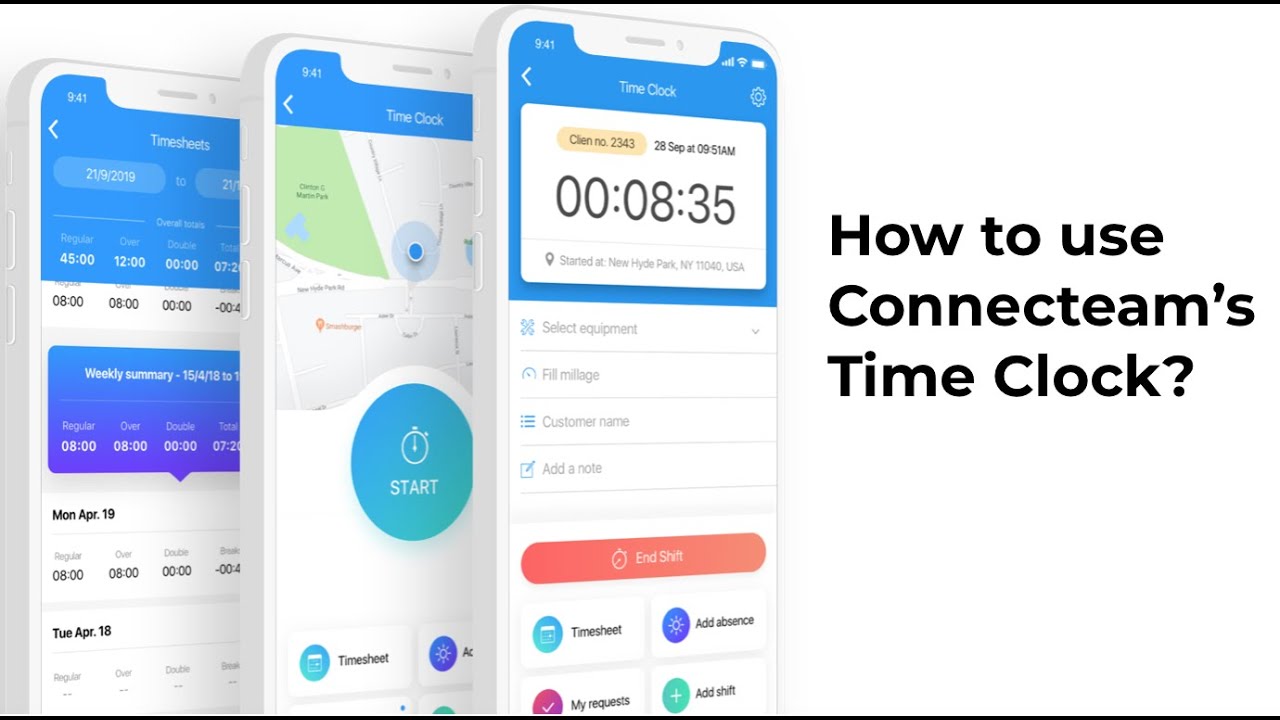 Learn how to use Connecteam's time clock app as an employee