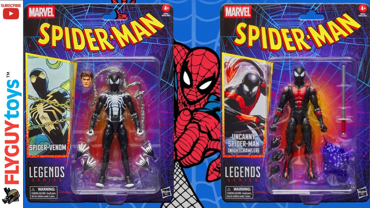 Обзоры фигурок Hasbro Marvel Legends Spider-man Uncanny Spider-man (Nightcrawler) и Spider-Venom ...