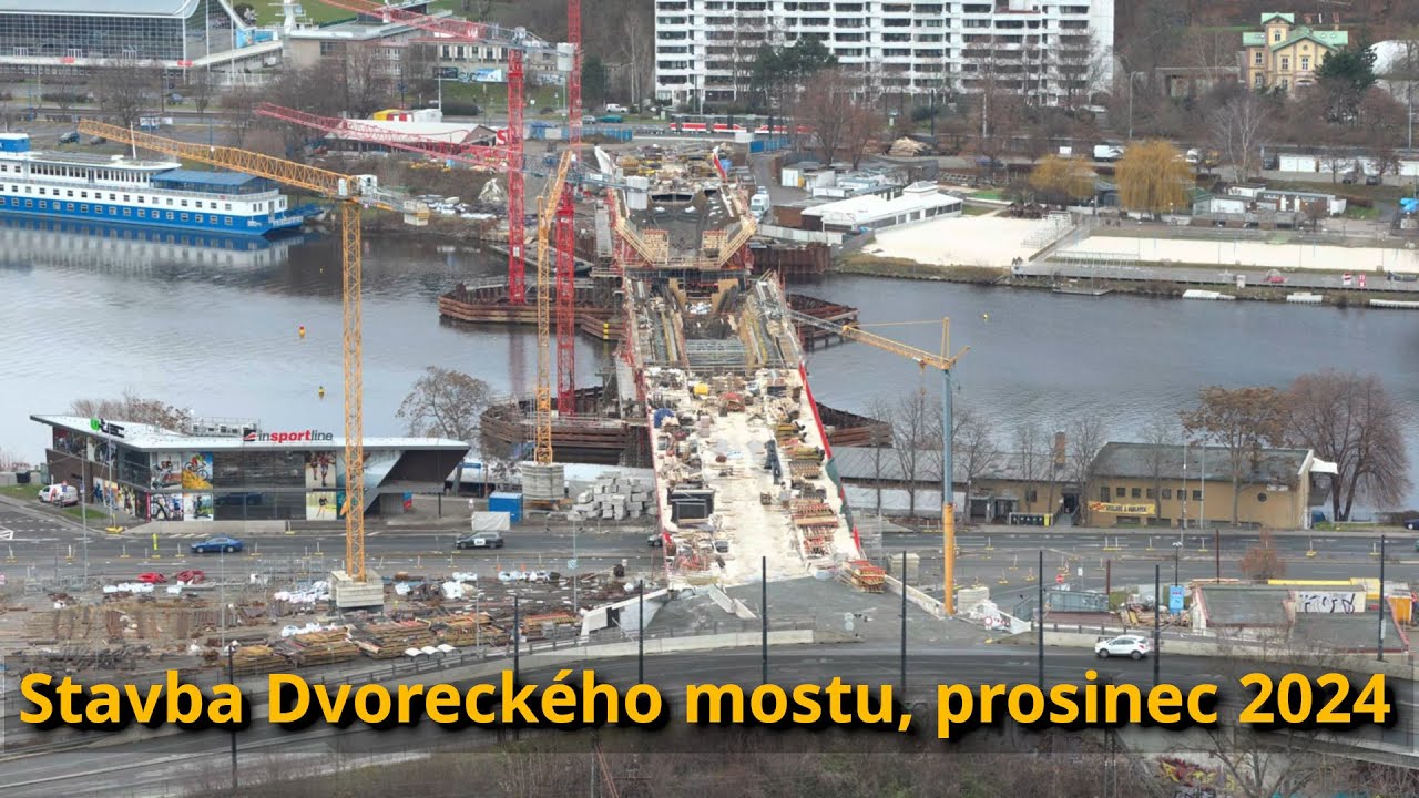 Stavba Dvoreckého mostu, prosinec 2024 | 8K HDR