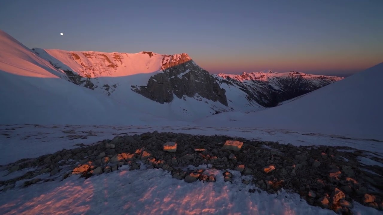 Monte Vettore e Cima Redentore, in invernale (Monti Sibillini)