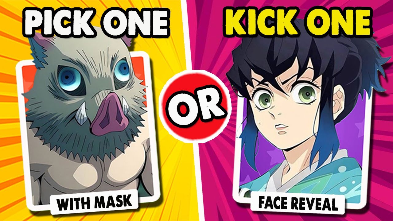 ✅PICK ONE, KICK ONE ❌ COVERED FACE VS. FACE REVEAL (fun quiz) | Anime Quiz @brainitquiz