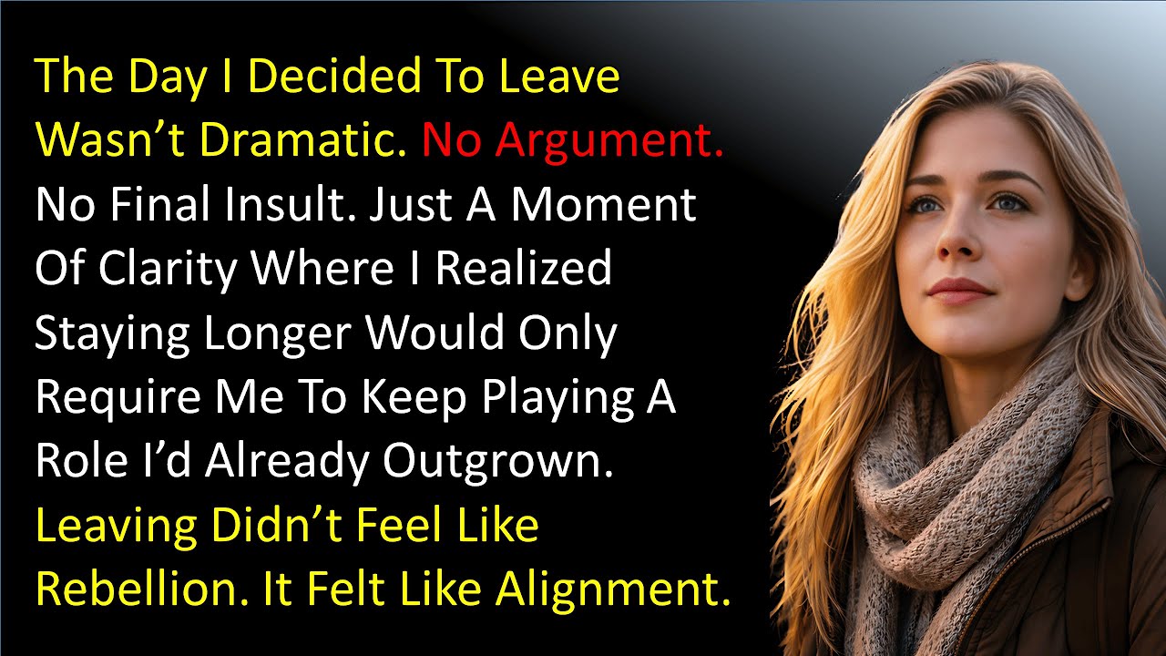 The Day I Decided To Leave Wasn’t Dramatic  No Argument No Final Insult. Just