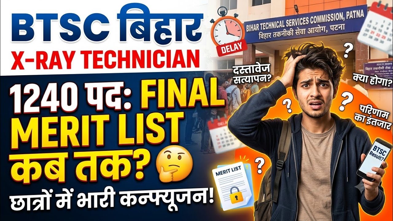 🚨 BTSC X-Ray Final Merit List आखिर कब? छात्रों में भारी Confusion! क्या और लेट होगी #btsc #xray 