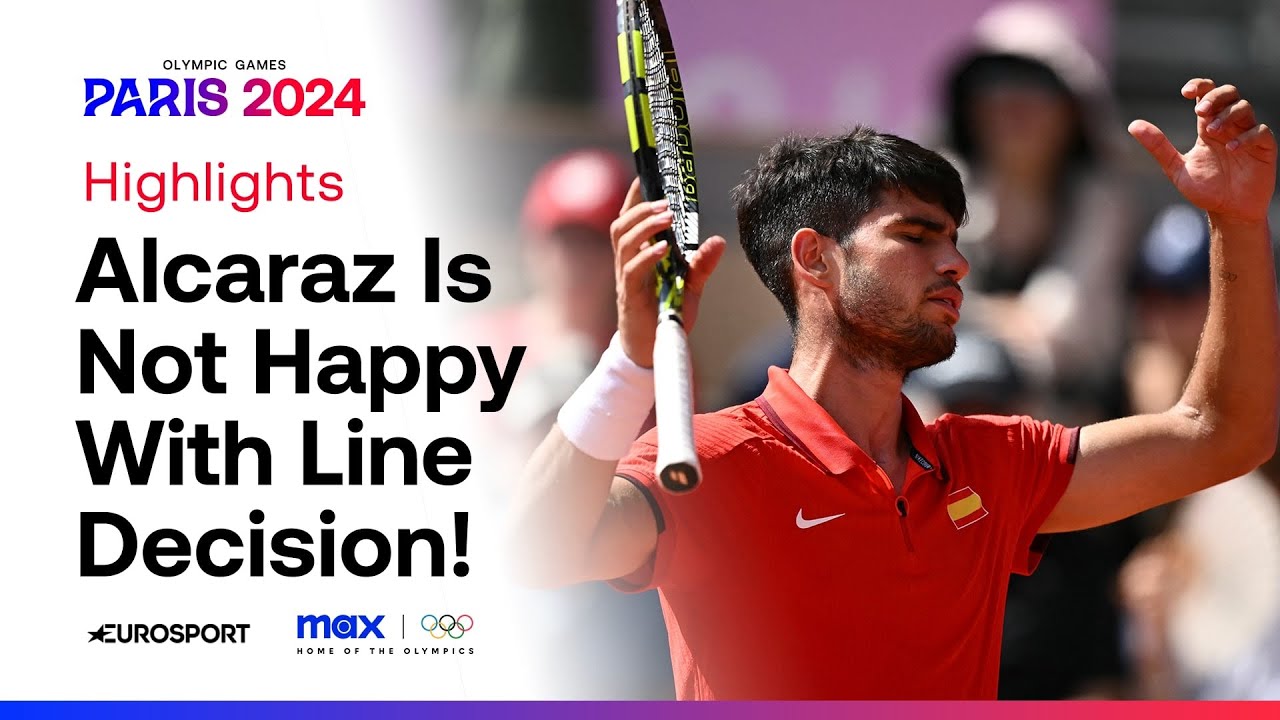 Carlos Alcaraz RAGING at umpire 😡 #Paris2024 #Olympics