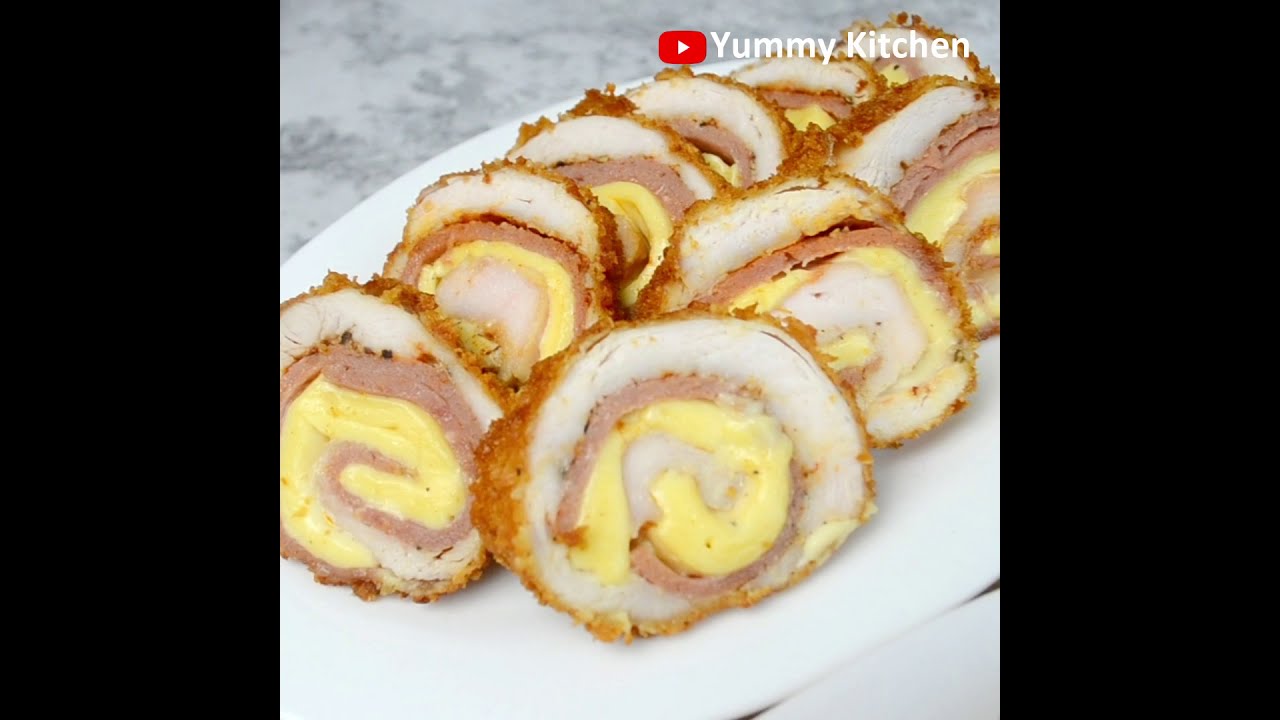 Chicken Cordon Bleu with White Sauce