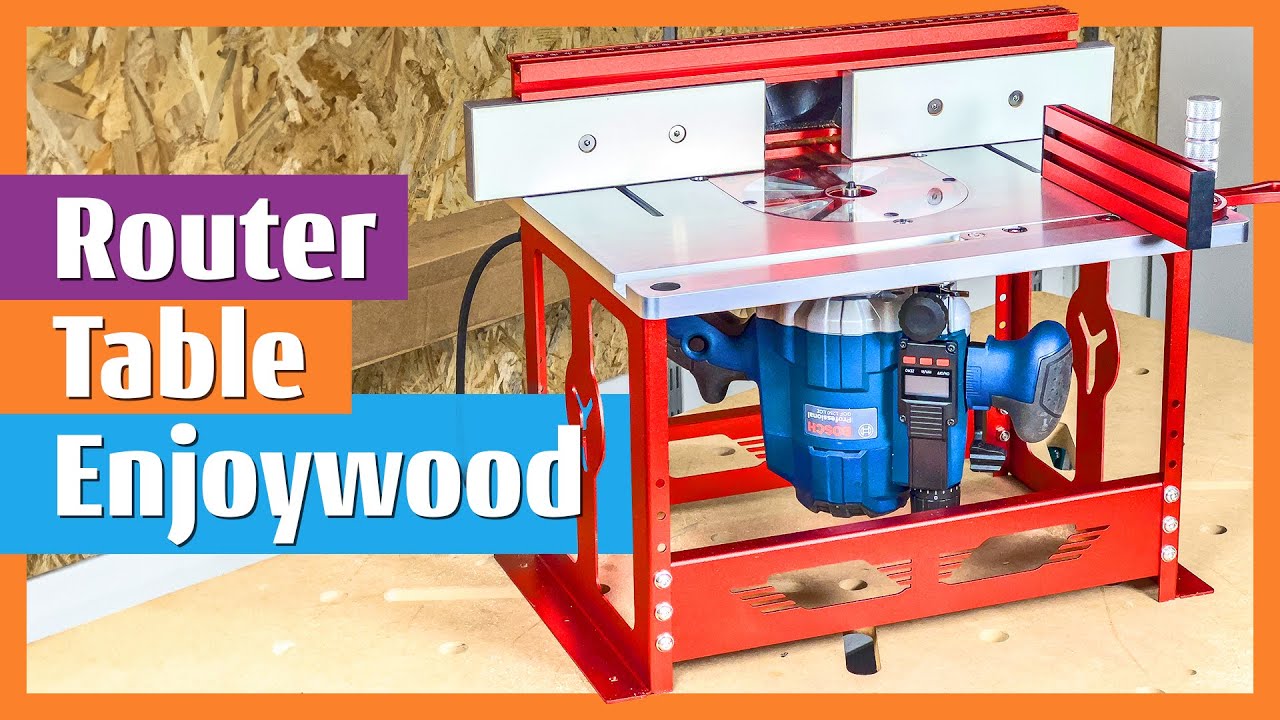 Aluminium Alloy Bench Top Router Table Workbench with Miter Gauge Enjoywood Push Handle Universal