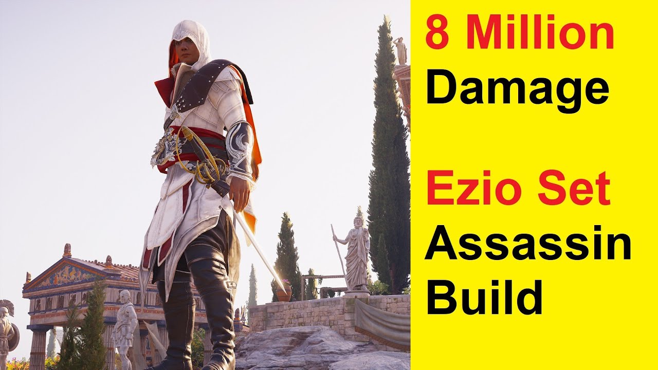 Assassins Creed Odyssey - Best Ezio Set Assassin Build - 8 Million Damage - 100% Crit Chance