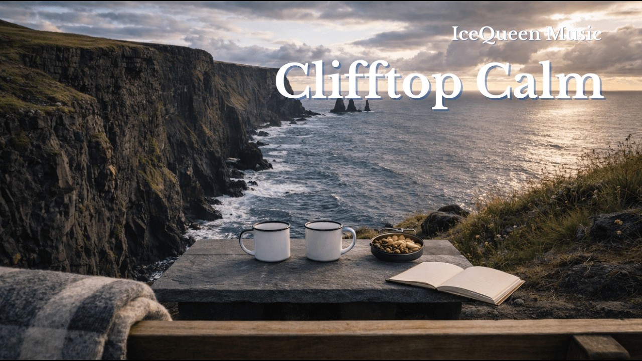 “Clifftop Calm” 🌊 Coastal Cliff Ambience: Windy Sea Sunset & Cozy Camp Mugs