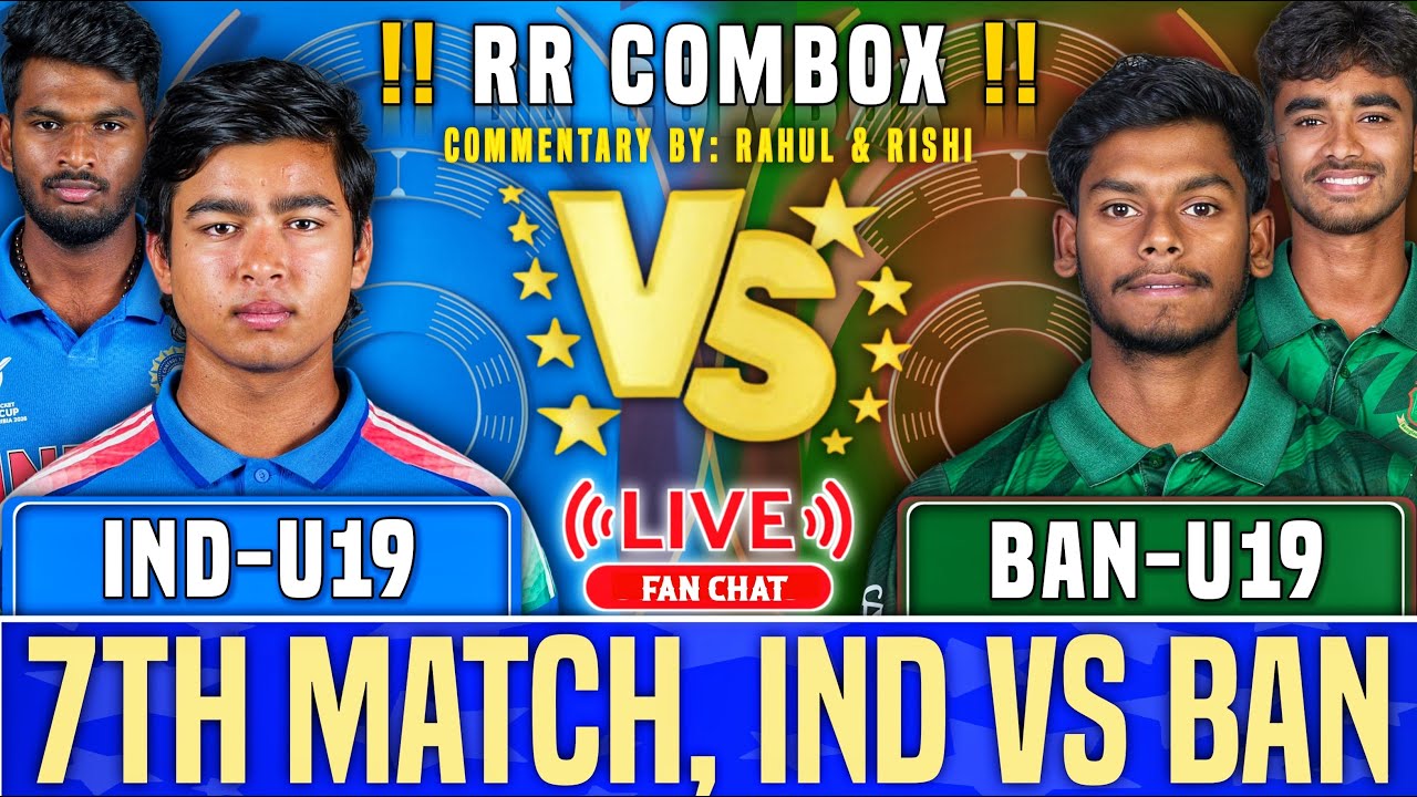 India U19 vs Bangladesh U19, 7th Match | Group A 2026 - Live Cricket Score & Commentary | RR COM BOX