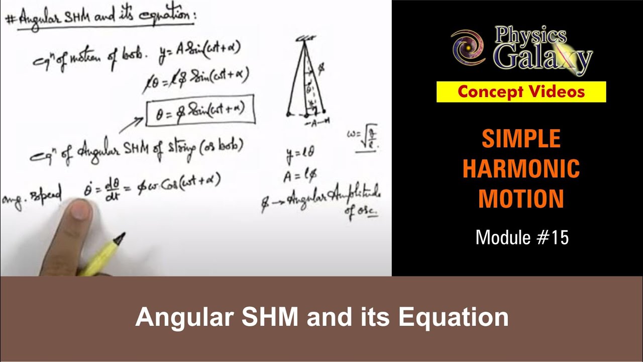 Class 11 Physics | Simple Harmonic Motion | #15 Angular SHM and its Equation | For JEE & NEET