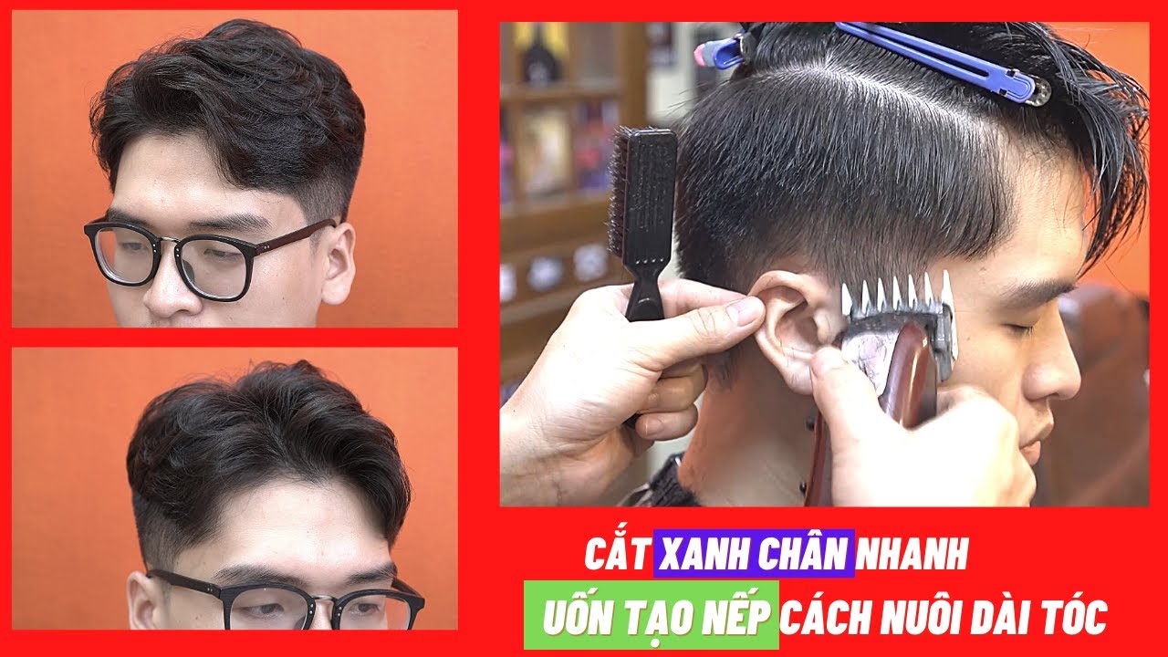 TB6|  TẾT SỢ FADE .... Cách cắt XANH CHÂN  siêu nhanh với cữ 4.5mm vs UỐN TẠO NẾP nuôi dài tóc