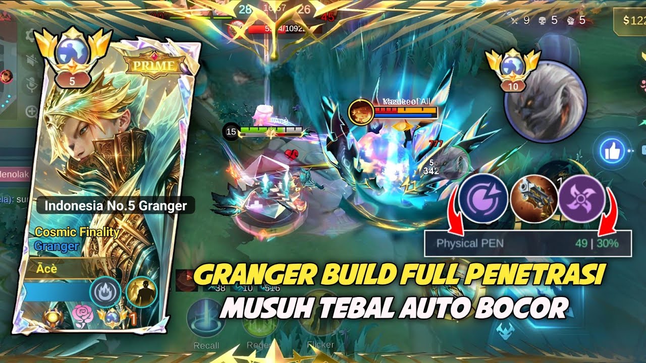 GRANGER FULL PENETRASI!! MUSUH TEBAL AUTO BOCOR | TOP GLOBAL GRANGER MLBB