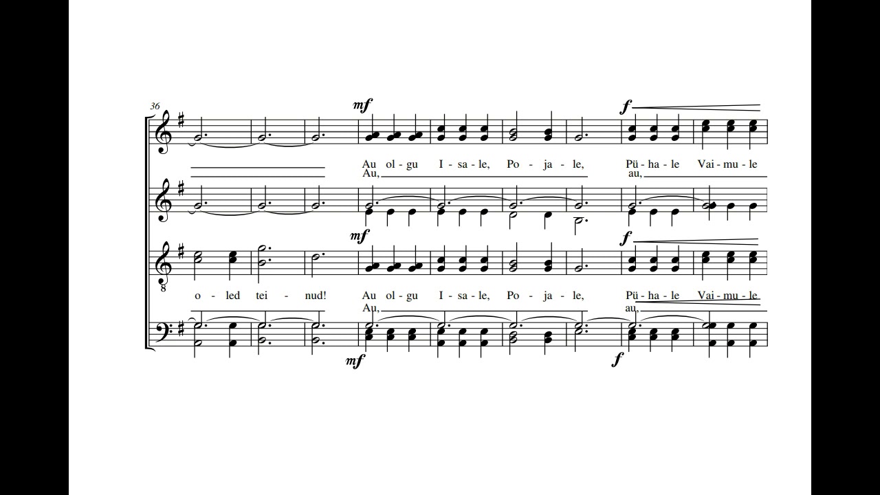 Taaveti laul 104 (C. Kreek) Score Animation