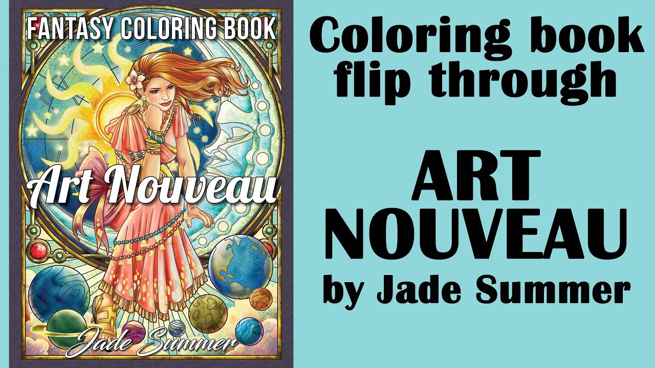 'ART NOUVEAU' by Jade Summer. Coloring book flip through