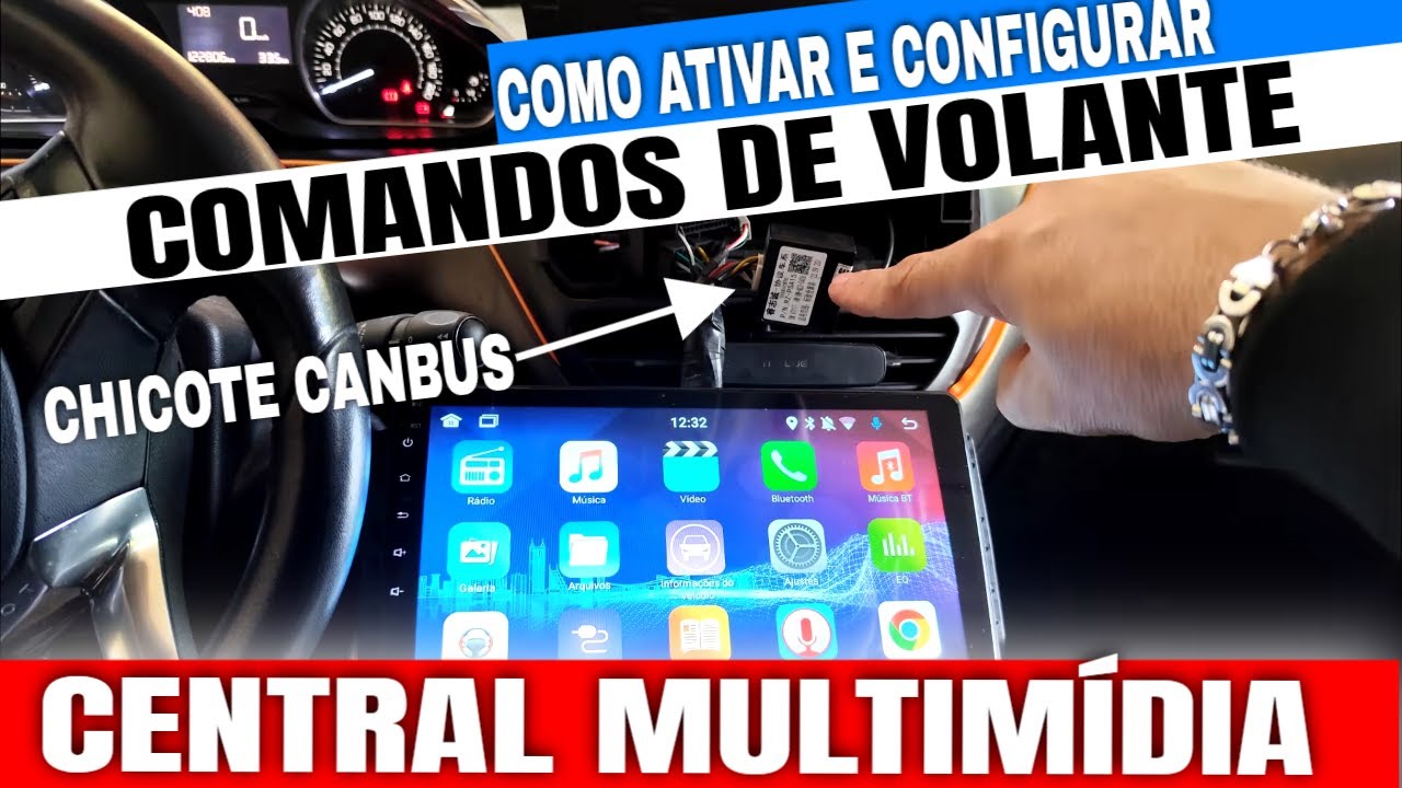 Como Configurar COMANDOS DO VOLANTE na CENTRAL MULTIMÍDIA + Chicote CANBUS Passo a Passo