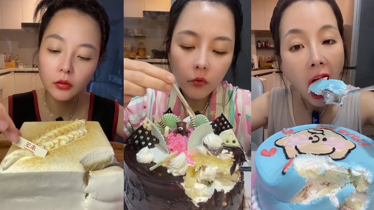 ASMR Mukbang Cheesecake & Chocolate Cake | Soft Creamy Dessert Feast | No Talking