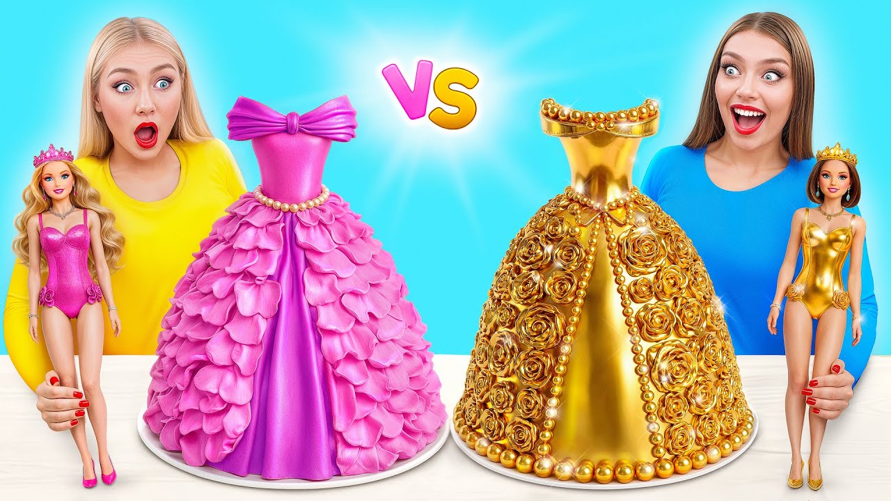 Укрась Торт с Куклой Челлендж | Золото vs Розовое от Multi DO Girls