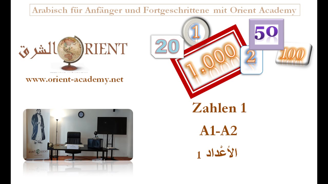 35.Zahlen 1: 1-20, 30-100, 100, 1.000, 1.000.000. Arabisch für Anfänger A1-A2. ARABISCH LERNEN