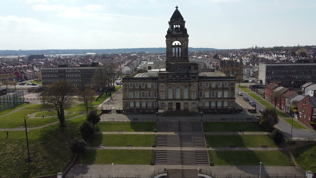 Wallasey Town Hall & Liverpool View by Drone