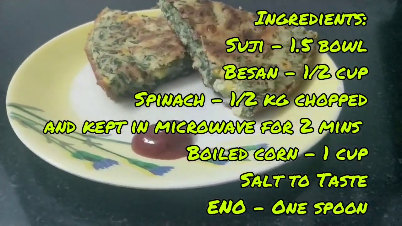 Corn Spinach Handvo / Pizza