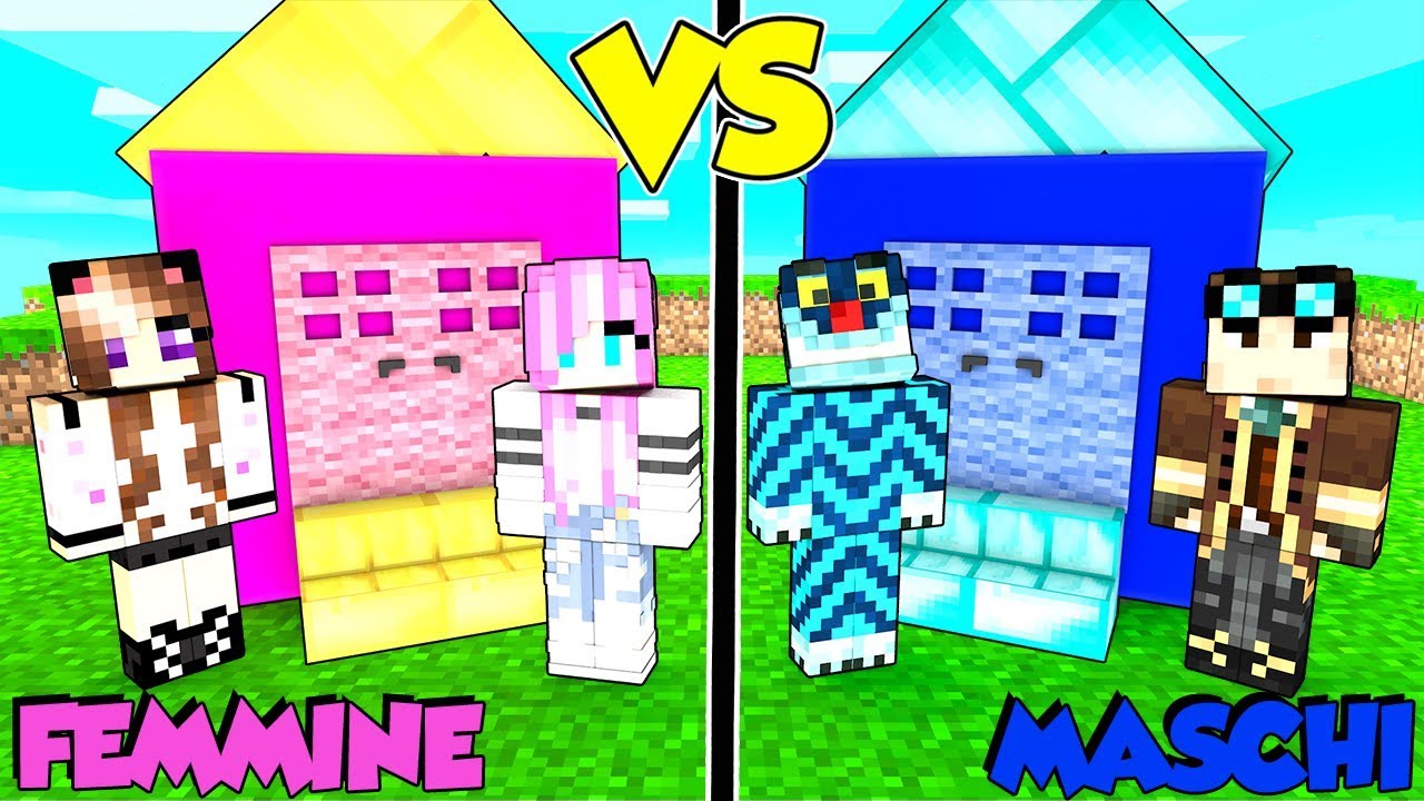CASA MASCHI CONTRO FEMMINE CON I MIEI AMICI SU MINECRAFT!!