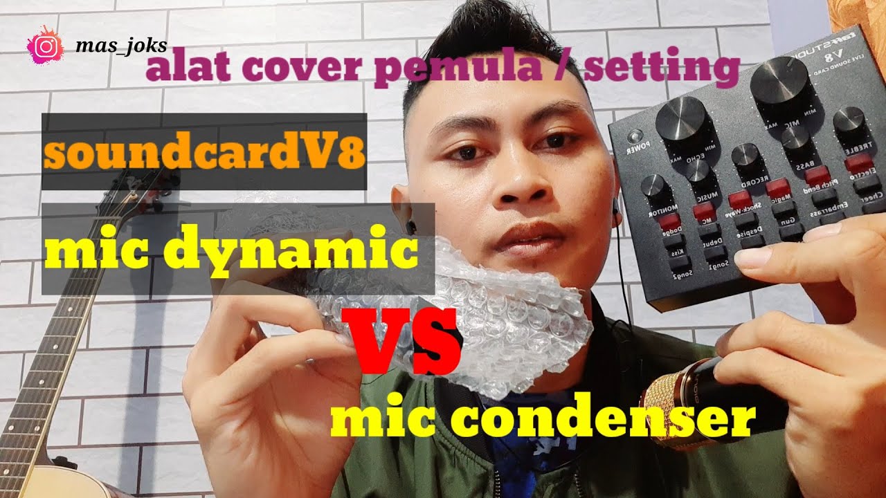 ALAT COVER. UNTUK PEMULA | SETTING | SOUNDCARD V8 | MIC CONDENSER VS MIC DYNAMIC |
