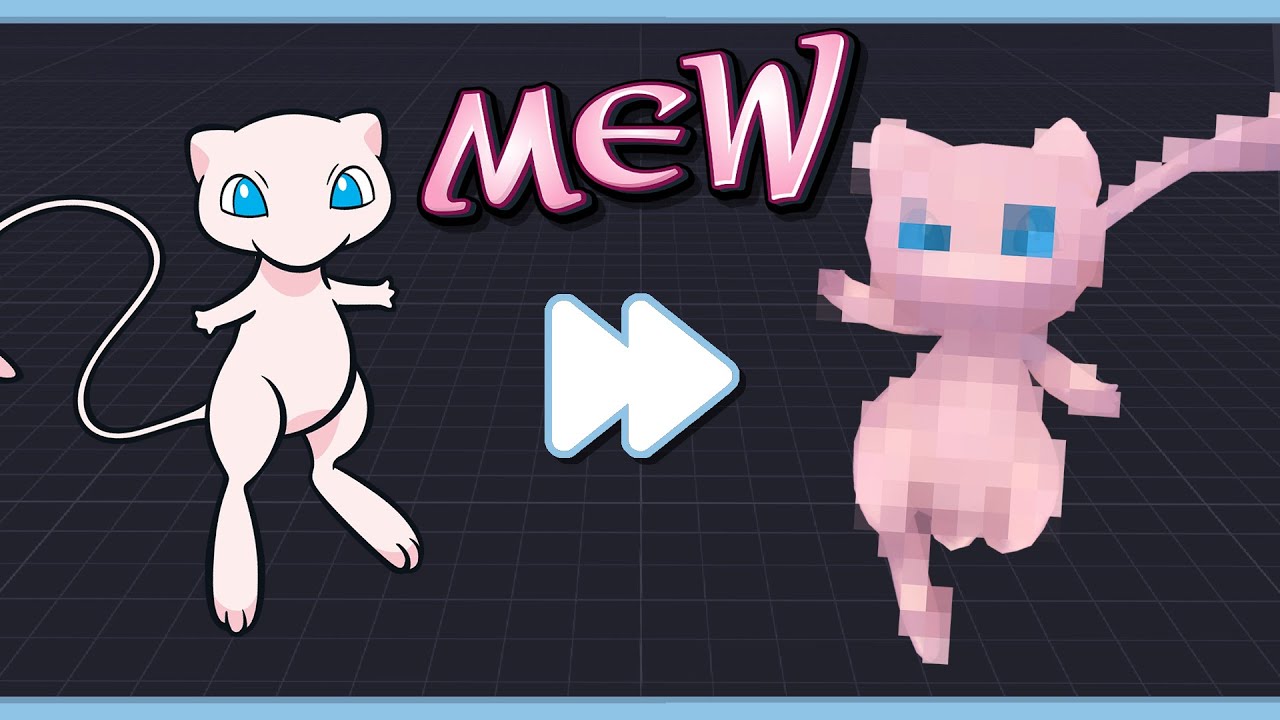 I modeled Mew from Pokémon! Feat. @Lupucs!  [Blender][3D Painter]