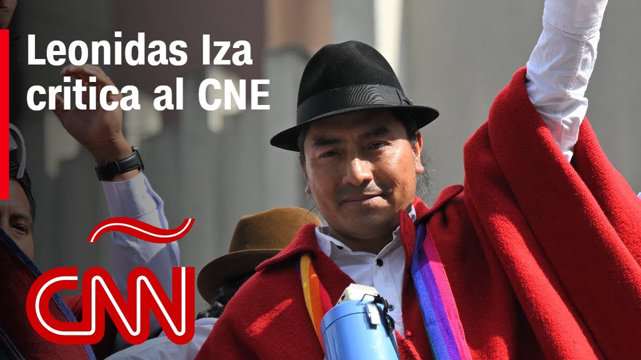 Leonidas Iza critica al CNE por permitirle a Noboa que haga campaña sin pedir licencia formal