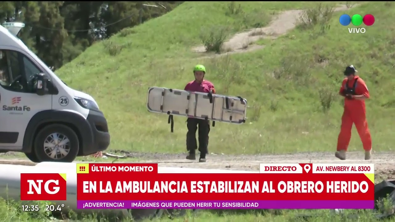 Un obrero cayó al Ludueña - TELEFE ROSARIO