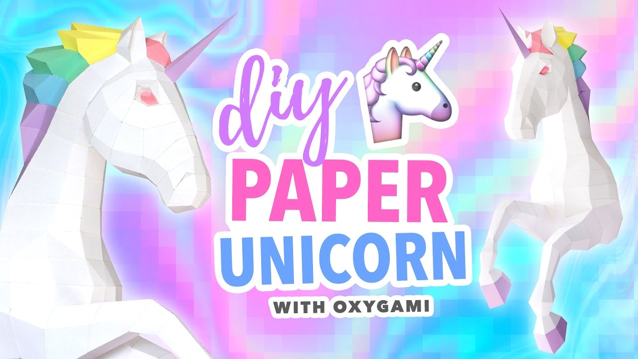 DIY Papercraft Unicorn Room Decor ~ OXYGAMI Pattern Tutorial | @karenkavett